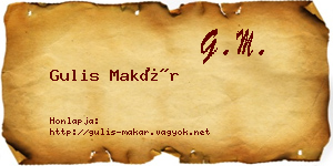 Gulis Makár névjegykártya